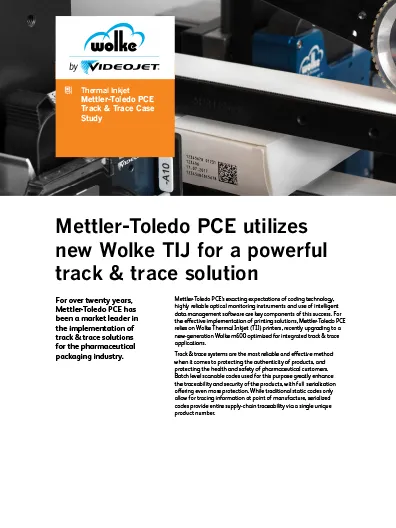 Mettler-Toledo PCE از Wolke TIJ جدید برای ردیابی محصولات خود استفاده می‌کند.